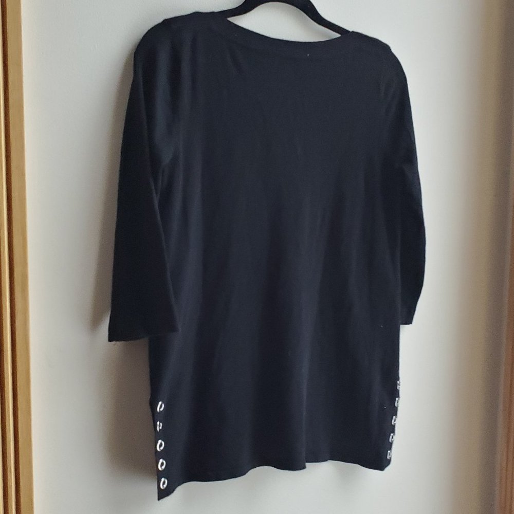 Cable & Gauge Black Boat Neck Sweater Size Medium - Picture 14 of 16